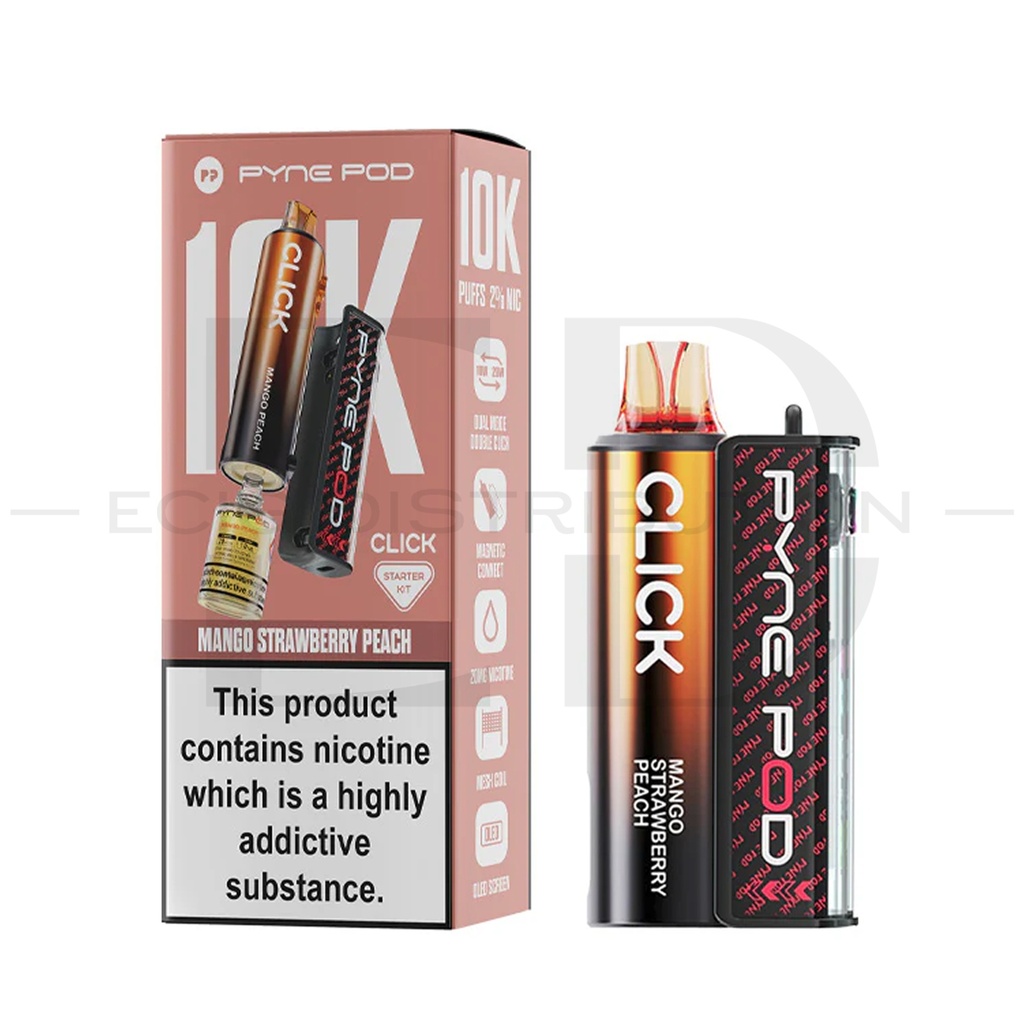 Pyne Pod Click 10K Starter Kit - Mango Strawberry Peach