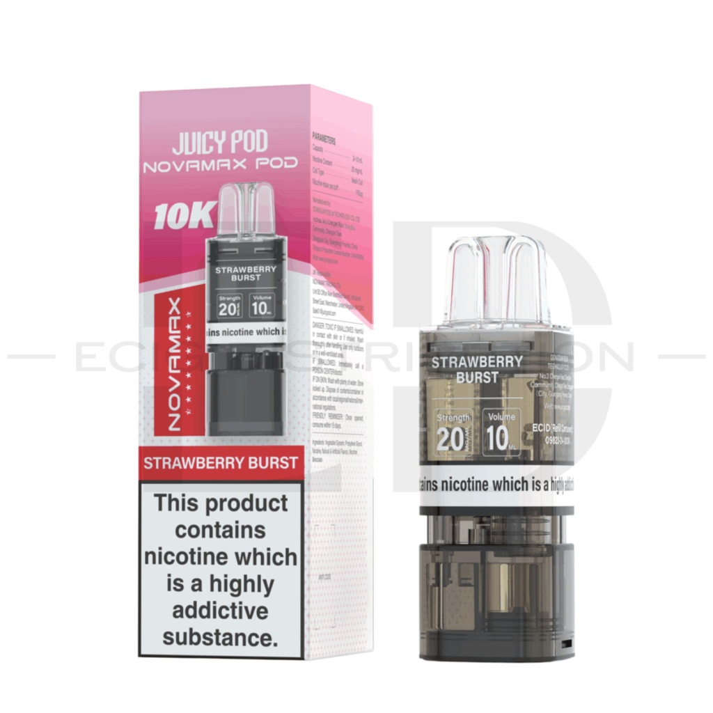 Juicy Pod Novamax 10K Refillable Pod - Strawberry Burst