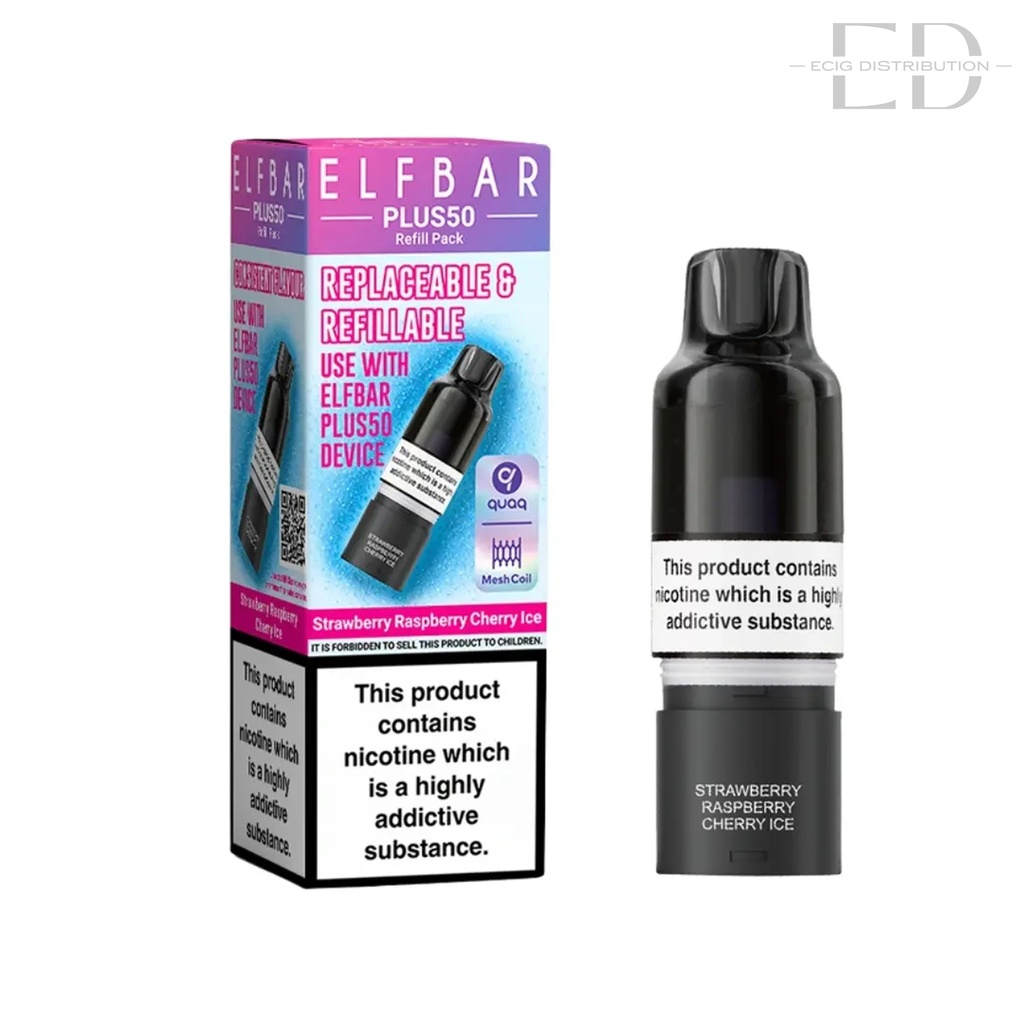 Elfbar Plus50 Refillable Pod - Strawberry Raspberry Cherry Ice