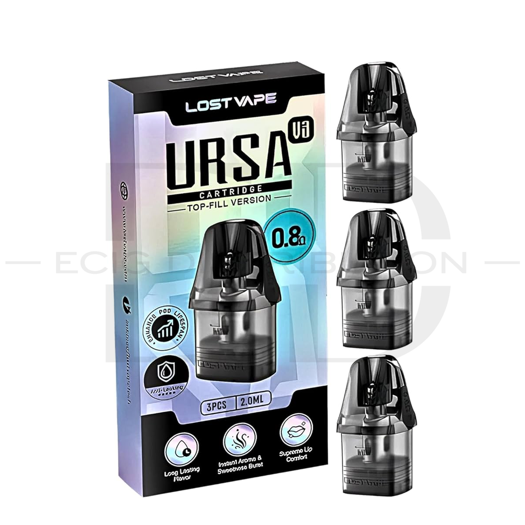 Lost Vape Ursa V3 Top-Fill Version Refillable Pod 3Pcs/Pack - 0.8 Ohm