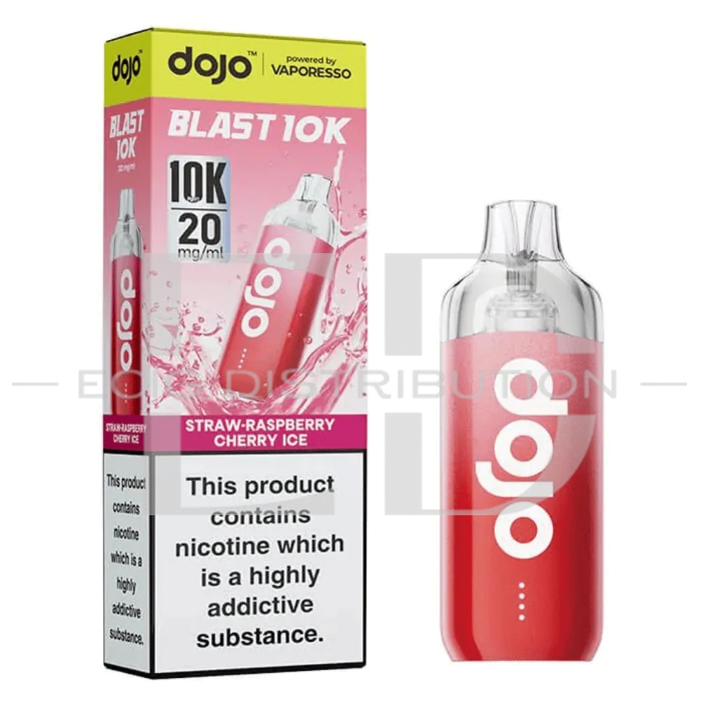 Vaporesso Dojo Blast 10K Pod Kit Bundle - Straw-Raspberry Cherry Ice 20MG 