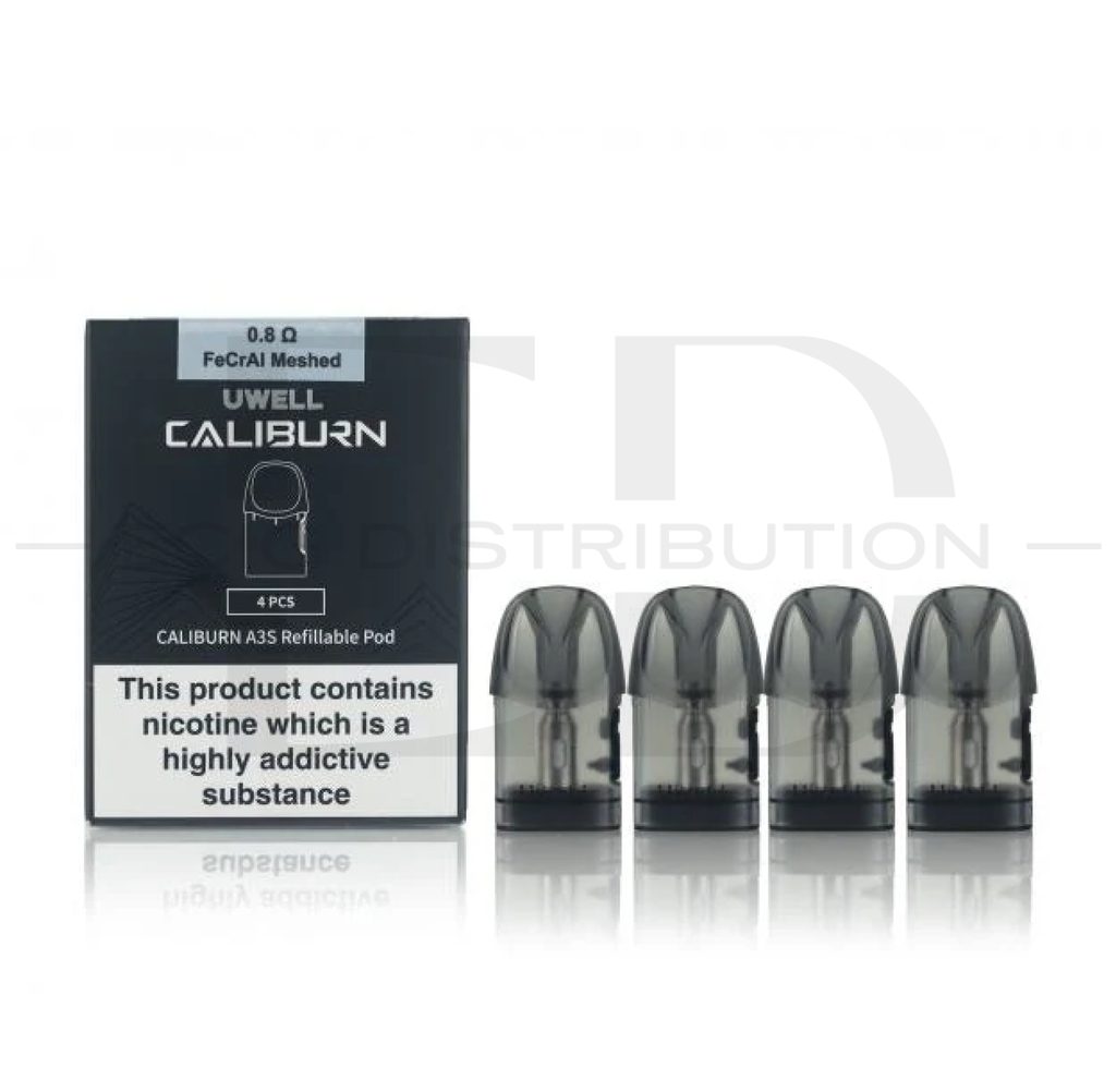 Uwell Caliburn A3S Refillable Pod 4Pcs/Pack - 0.8 Ohm