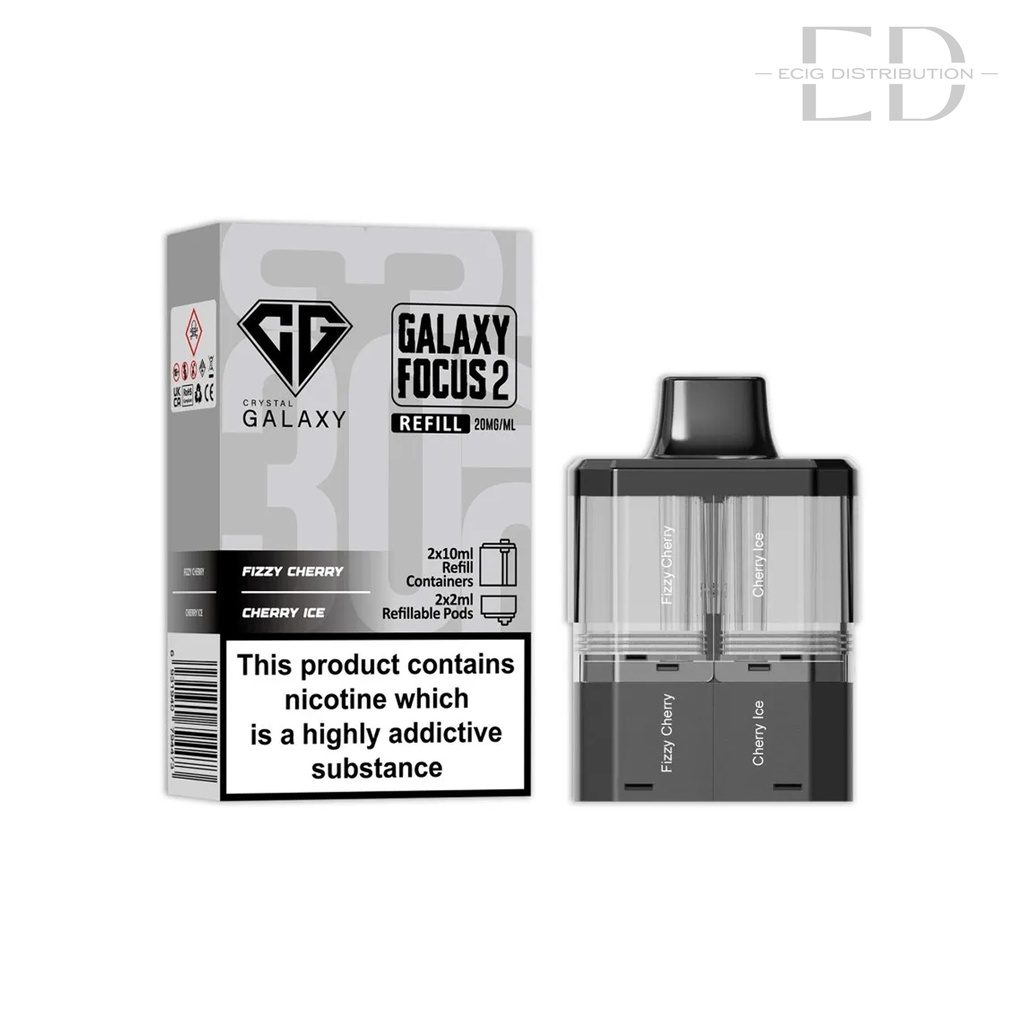Crystal Galaxy Focus 2 30K Refillable Pod - Fizzy Cherry / Cherry Ice 20MG