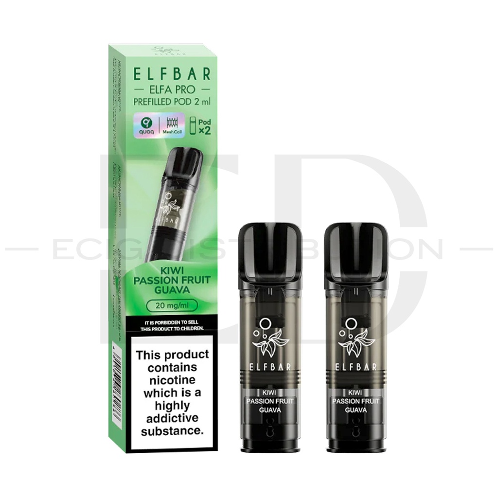 Elfbar 600 Refillable Pod 2Pcs/Pack - Kiwi Passion Fruit Guava
