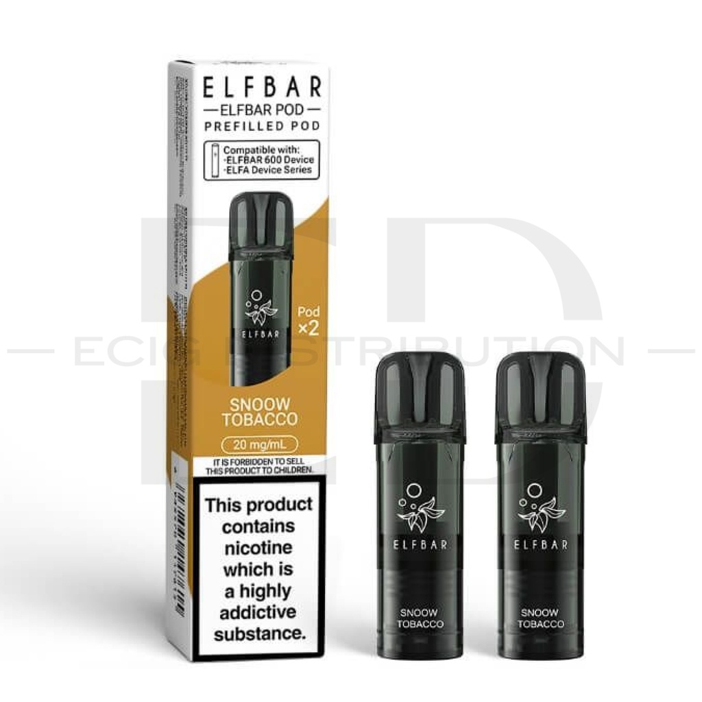 Elfbar 600 Refillable Pod 2Pcs/Pack - Snoow Tobacco