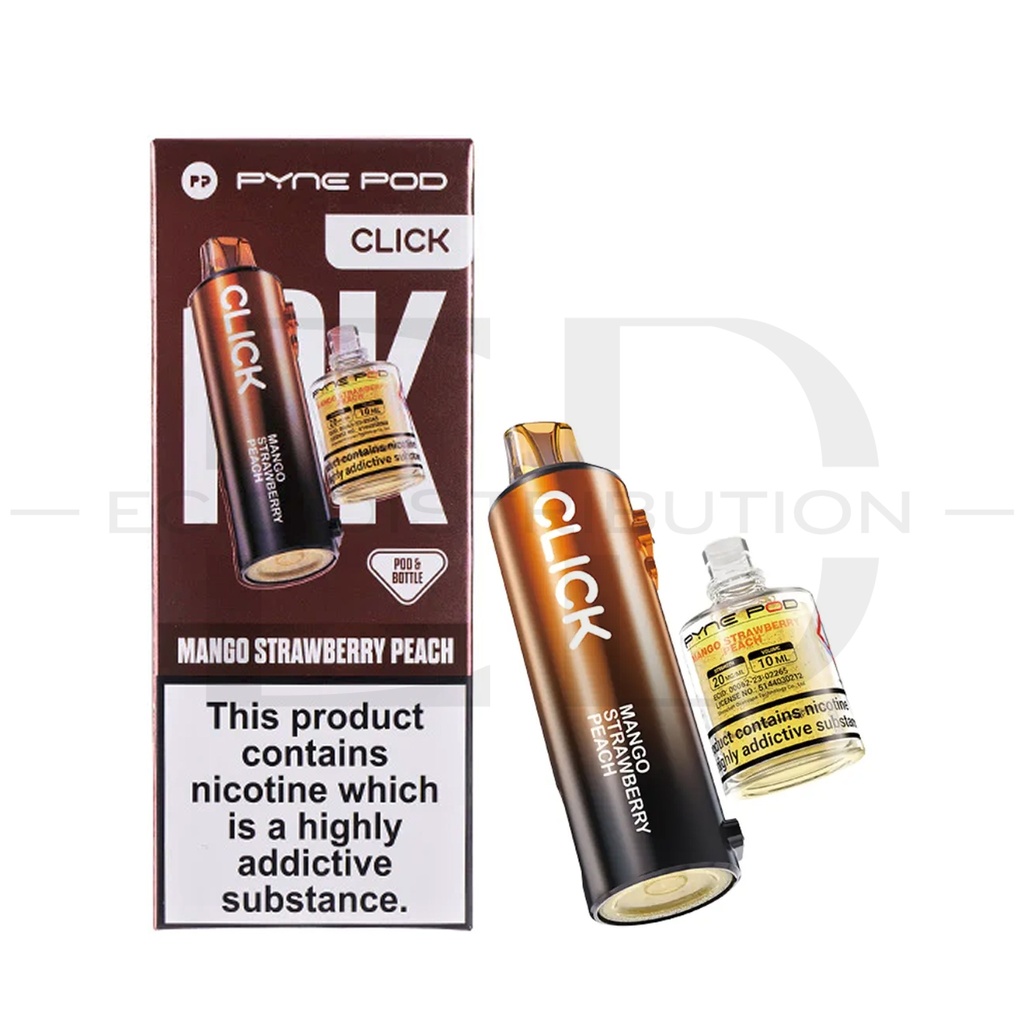 Pyne Pod Click 10K Refillable Pod - Mango Strawberry Peach