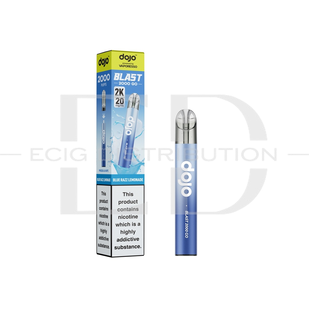 Vaporesso Dojo Blast 2000 Go Transparent Pod Kit - Blue Razz Lemonade 20MG