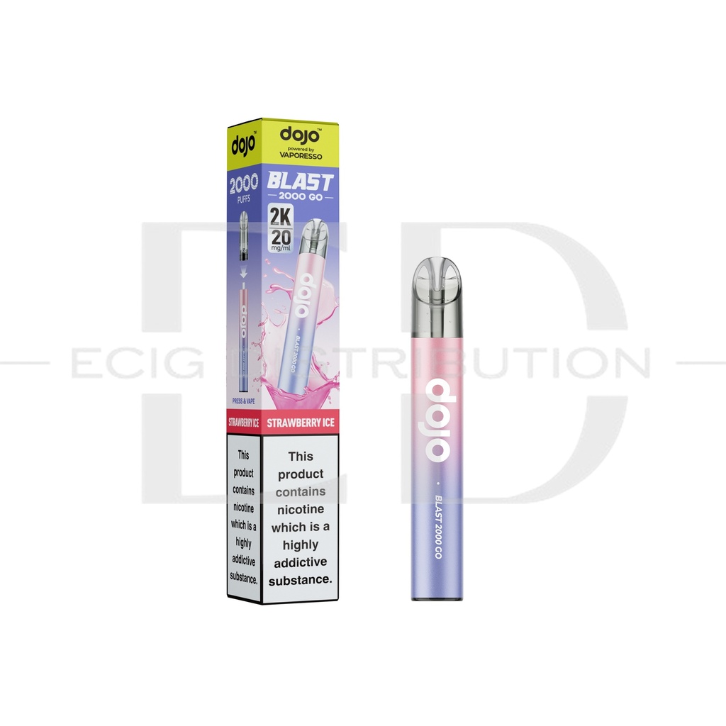 Vaporesso Dojo Blast 2000 Go Transparent Pod Kit - Strawberry Ice 20MG