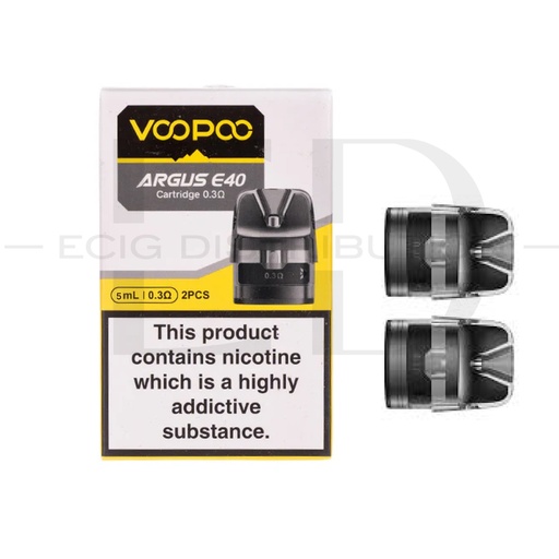 [VOOAE4RP2Pcs/Pack-0.3OHMX] Voopoo Argus E40 Refillable Pod 2Pcs/Pack - 0.3 Ohm XL