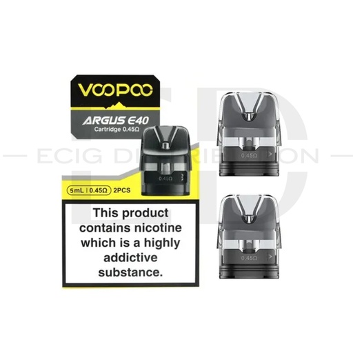 [VOOAE4RP2Pcs/Pack-0.45OHMX] Voopoo Argus E40 Refillable Pod 2Pcs/Pack -  0.45 Ohm XL