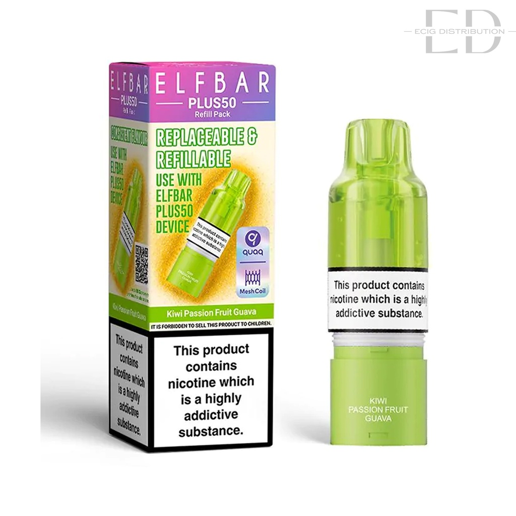 Elfbar Plus50 Refillable Pod - Kiwi Passion Fruit Guava