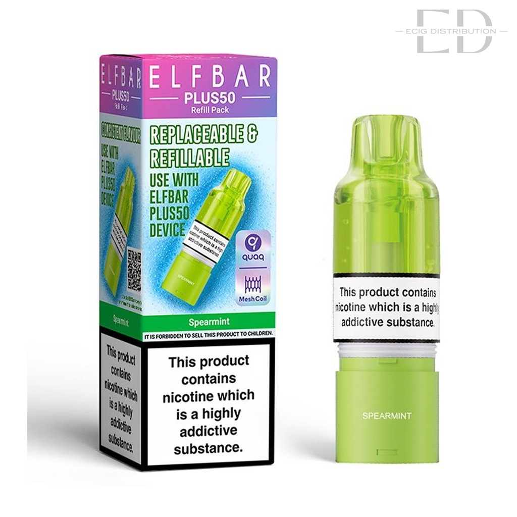 Elfbar Plus50 Refillable Pod - Spearmint