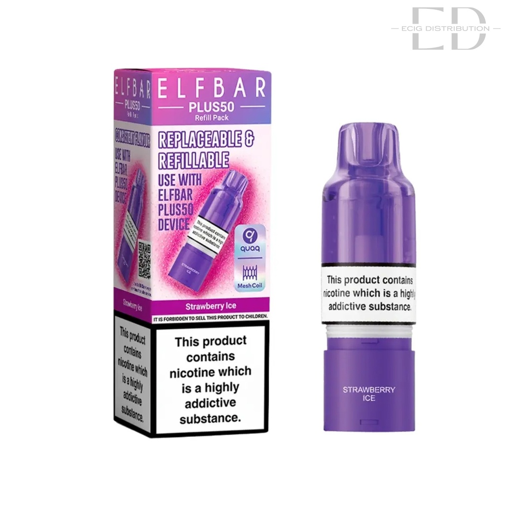 Elfbar Plus50 Refillable Pod - Strawberry Ice
