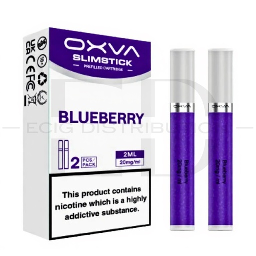 [OXVSREP2Pcs/Pack-B20MG] Oxva SlimStick Refillable Pod 2Pcs/Pack - Blueberry 20MG