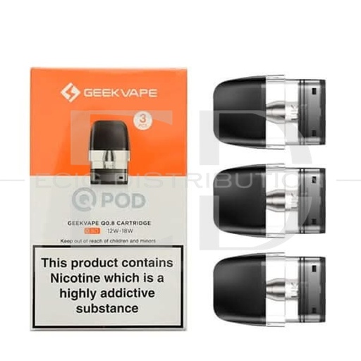 [GEEQREP3Pcs/Pack-0.8OHM] Geekvape Q Refillable Pod 3Pcs/Pack - 0.8 Ohm