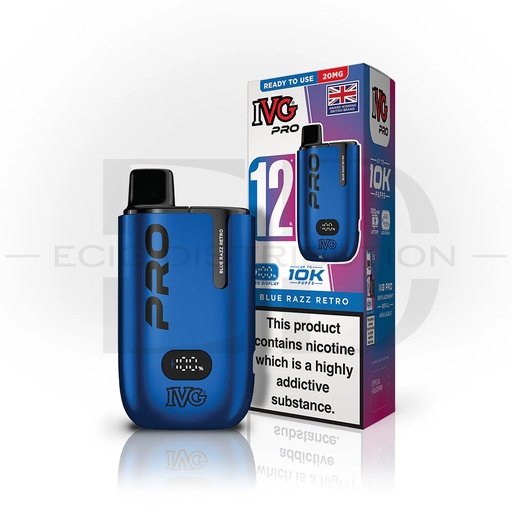 [IVGP12PK-BRR20MG] IVG Pro 12 Pod Kit - Blue Razz Retro 20MG