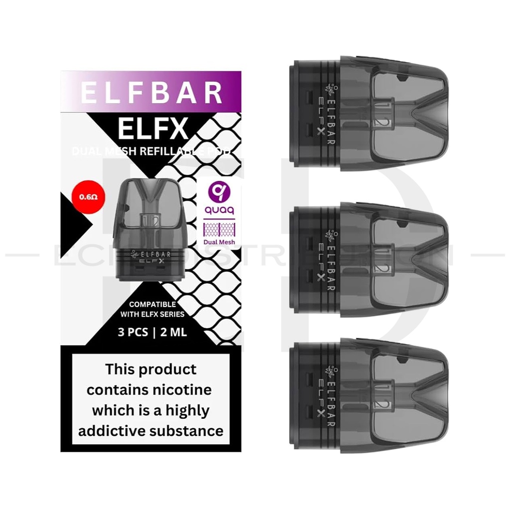 Elfbar ELFX Dual Mesh Refillable Pod 3Pcs/Pack - 0.6 Ohm