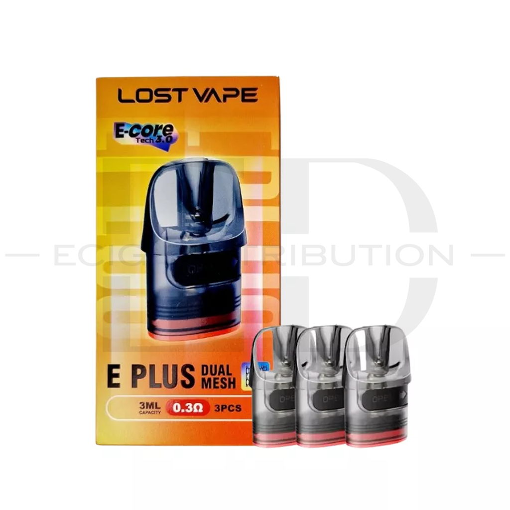 Lost Vape E Plus Refillable Pod 3Pcs/Pack - 0.3 Ohm