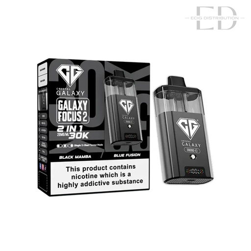[CRYGFO230KPK-BMBF20MG] Crystal Galaxy Focus 2 30K Pod Kit - Black Mamba / Blue Fusion 20MG