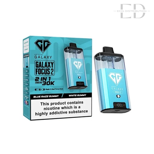 [CRYGFO230KPK-BRGWG20MG] Crystal Galaxy Focus 2 30K Pod Kit - Blue Razz Gummy / White Gummy 20MG