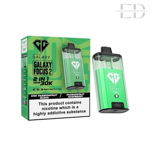[CRYGFO230KPK-KPFGPFR20MG] Crystal Galaxy Focus 2 30K Pod Kit - Kiwi Passion Fruit Guava / Passion Fruit Raspberry 20MG