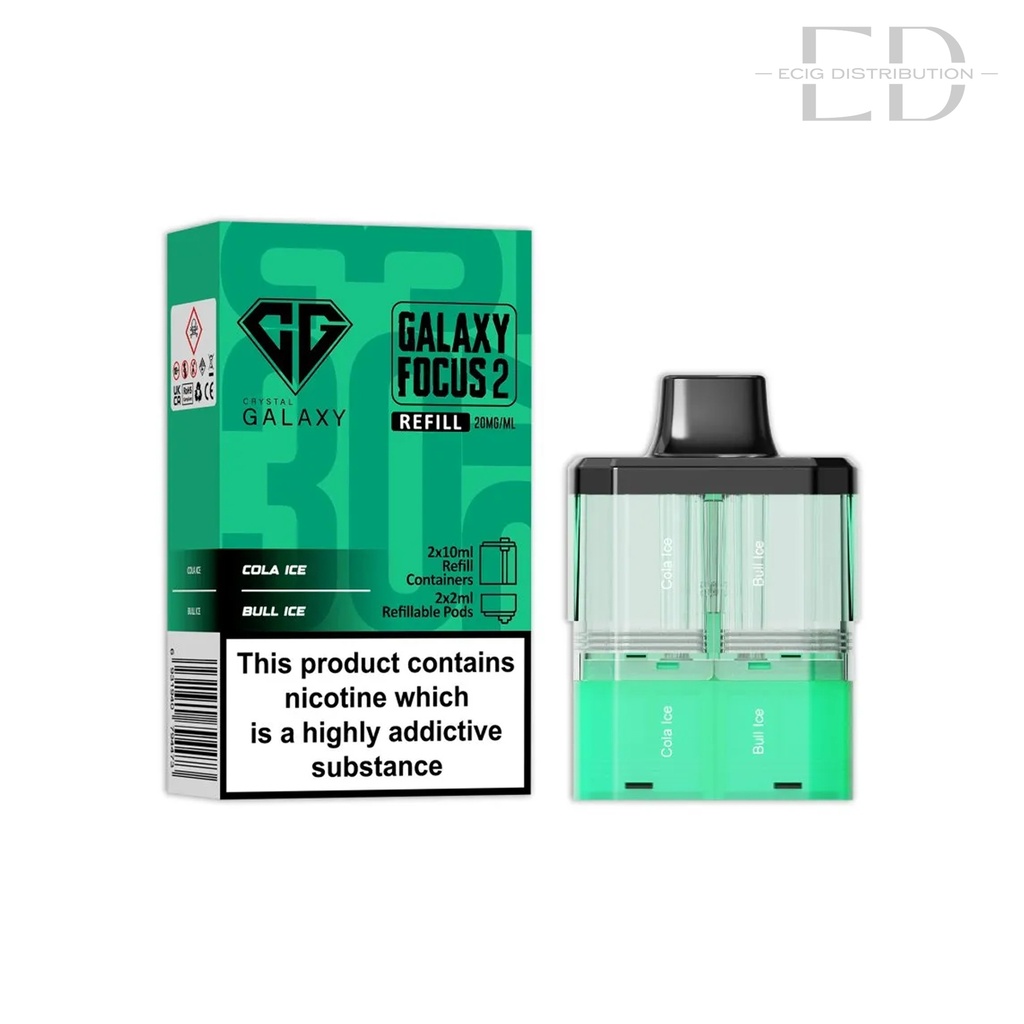 Crystal Galaxy Focus 2 30K Refillable Pod - Cola Ice / Bull Ice 20MG