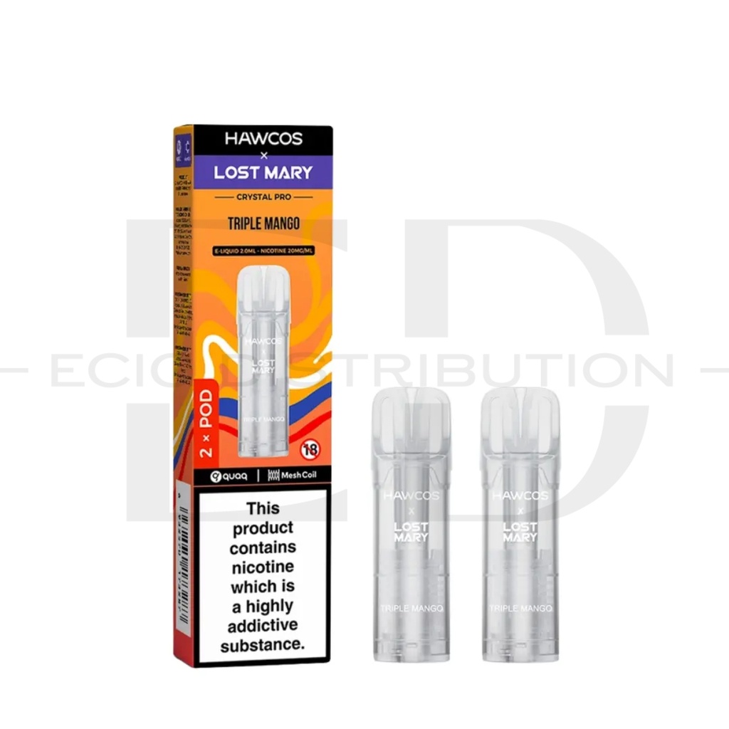 Lost Mary Hawcos Crystal Pro Refillable Pod 2Pcs/Pack - Triple Mango