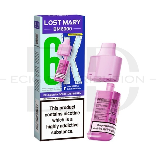 [LOSMBMRP-BSR] Lost Mary BM6000 Refillable Pod - Blueberry Sour Raspberry
