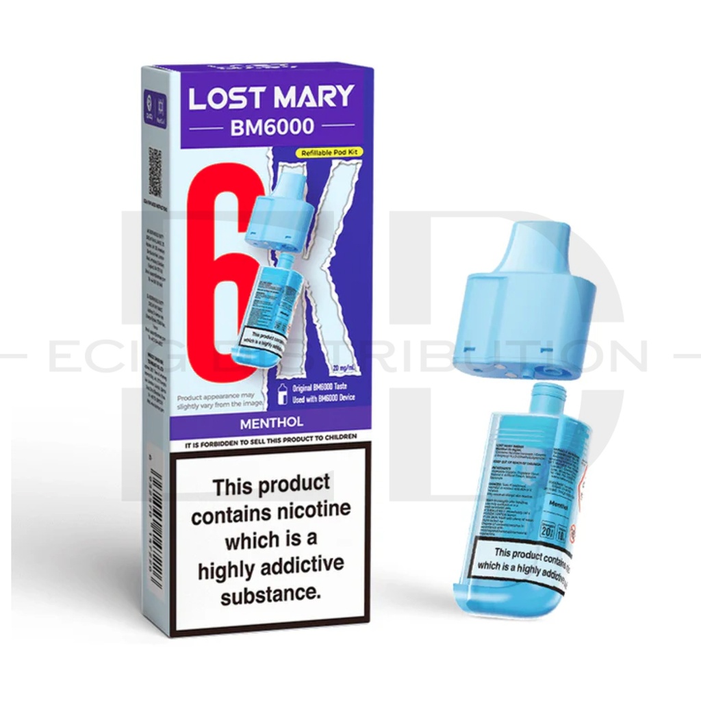 Lost Mary BM6000 Refillable Pod - Menthol