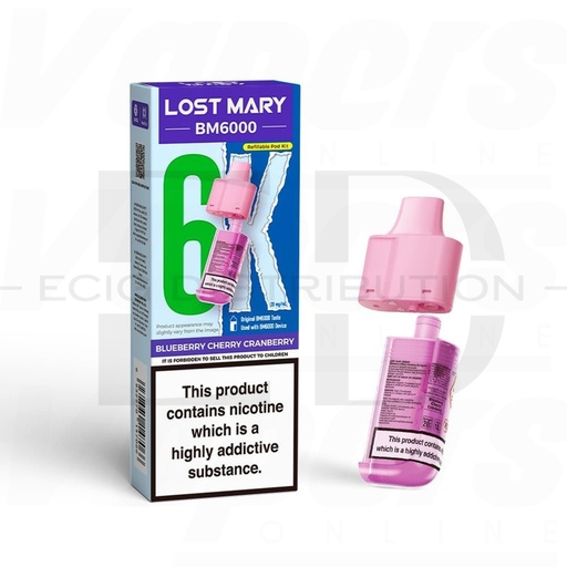 [LOSMBMRP-BCC] Lost Mary BM6000 Refillable Pod - Blueberry Cherry Cranberry