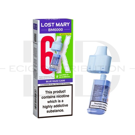 [LOSMBMRP-BRG] Lost Mary BM6000 Refillable Pod - Blue Razz Gami