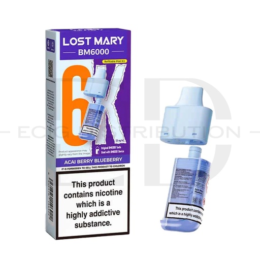 [LOSMBMRP-ABB] Lost Mary BM6000 Refillable Pod - Acai Berry Blueberry