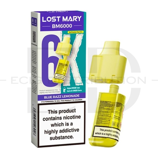 [LOSMBMRP-BRL] Lost Mary BM6000 Refillable Pod - Blue Razz Lemonade