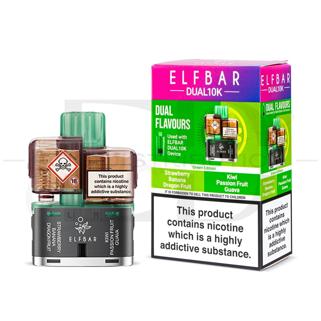 Elfbar Dual10K Refillable Pod - Green Edition